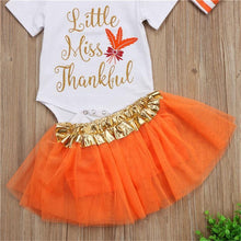 Load image into Gallery viewer, loomrack Baby Girl Thanksgiving Tutu Onesie - Little Miss Thankful 3-Piece Set Baby Clothes
