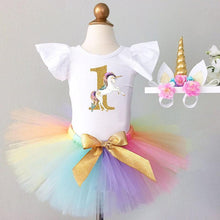 Load image into Gallery viewer, loomrack Baby Girl Tutu Unicorn 1st Birthday Outfit (1/2 Birthday, 1st Birthday, 2nd Birthday) Clothing Sets 04 Unicorn Set 12M
