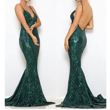 Load image into Gallery viewer, loomrack Backless Long Sequin Gown Girl&#39;s Dresses
