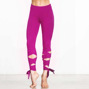 loomrack Ballet Wrap Leggings Yoga Pants Rose Red / S