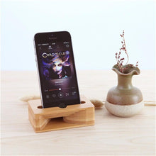 Load image into Gallery viewer, loomrack Bamboo Mobile Phone Stand with Amplifier Mobile Phone Holders &amp; Stands
