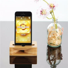 Load image into Gallery viewer, loomrack Bamboo Mobile Phone Stand with Amplifier Mobile Phone Holders &amp; Stands
