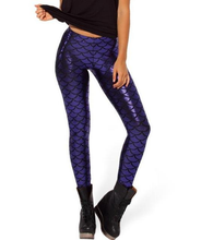 Load image into Gallery viewer, loomrack Becca Fish Scale Mermaid Leggings Leggings K030 Blue violet / S
