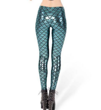 Load image into Gallery viewer, loomrack Becca Fish Scale Mermaid Leggings Leggings K030 Cyan / S
