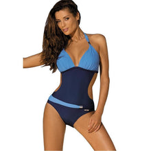 Load image into Gallery viewer, loomrack Belted One Piece Swimsuit Body Suits Blue / S
