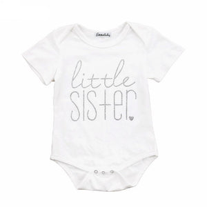 loomrack Big Brother Little Sister Matching Shirts - Big Brother T-shirt and Little Sister Onesie Matching Outfits White -Little Sister / 6M