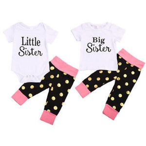 loomrack Big Sis - Little Sis Matching Outfit - Pokadots Family Matching Outfits Little 0 to 6M