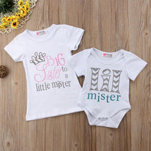 Load image into Gallery viewer, loomrack Big Sister Little Brother Matching Outfit - Big Sister to a Little Mister Matching Outfits White / Little Mister 3M
