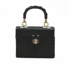 Load image into Gallery viewer, loomrack Black Rattan Purse Shoulder Bags
