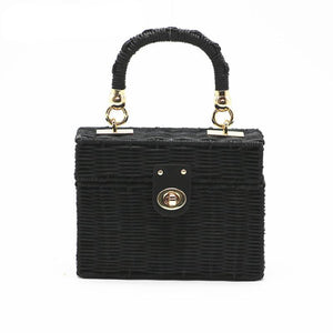 loomrack Black Rattan Purse Shoulder Bags