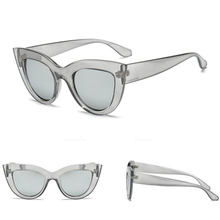 Load image into Gallery viewer, loomrack Bold Frame Cat Eye Sunglasses Home clear gray v silver
