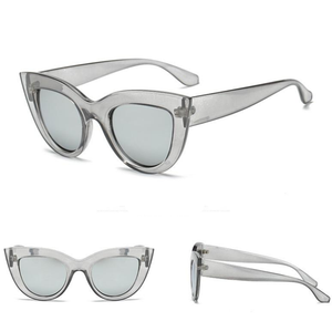 loomrack Bold Frame Cat Eye Sunglasses Home clear gray v silver