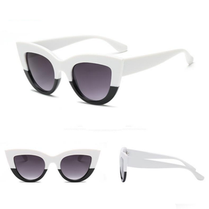 loomrack Bold Frame Cat Eye Sunglasses Home white  black