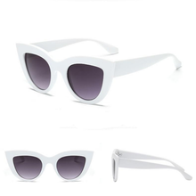 Load image into Gallery viewer, loomrack Bold Frame Cat Eye Sunglasses Home white v gray
