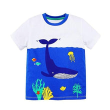 Load image into Gallery viewer, loomrack Boys 100% Cotton Summer T-Shirt  (Sizes 18M - 2T) T-Shirts Blue Whale Pattern / 2T
