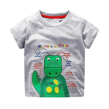 Load image into Gallery viewer, loomrack Boys 100% Cotton Summer T-Shirt  (Sizes 18M - 2T) T-Shirts Green Dinosaur Pattern / 2T
