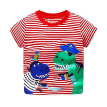 Load image into Gallery viewer, loomrack Boys 100% Cotton Summer T-Shirt  (Sizes 18M - 2T) T-Shirts Two Dino Pattern / 2T
