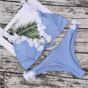 loomrack Brazilian Cut Petal Bikini Set Bikinis Set Blue / S