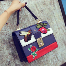 Load image into Gallery viewer, loomrack Bumble Bee Rose Embroidered Messenger Bag Shoulder Bags
