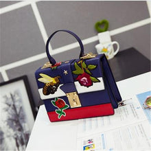 Load image into Gallery viewer, loomrack Bumble Bee Rose Embroidered Messenger Bag Shoulder Bags
