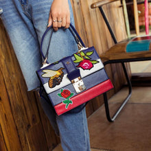 Load image into Gallery viewer, loomrack Bumble Bee Rose Embroidered Messenger Bag Shoulder Bags
