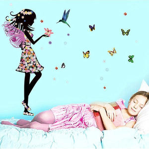 loomrack Butterfly Girl Wall Decal Wall Stickers