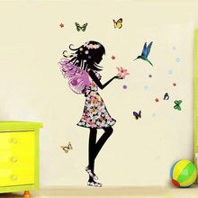 Load image into Gallery viewer, loomrack Butterfly Girl Wall Decal Wall Stickers
