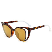 Load image into Gallery viewer, loomrack Chic Hollow Cat Eye Sunglasses Sunglasses Leopard White
