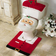 Load image into Gallery viewer, loomrack Christmas Bathroom Set - Toilet Cover Rug 3-Pc Set Christmas Accessories
