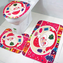 Load image into Gallery viewer, loomrack Christmas Bathroom Set - Toilet Cover Rug 3-Pc Set Christmas Accessories
