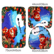 Load image into Gallery viewer, loomrack Christmas Bathroom Set - Toilet Cover Rug 3-Pc Set Christmas Accessories Flannel snowman
