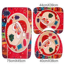 Load image into Gallery viewer, loomrack Christmas Bathroom Set - Toilet Cover Rug 3-Pc Set Christmas Accessories Santa Claus10
