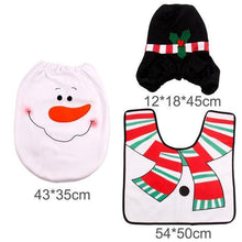 Load image into Gallery viewer, loomrack Christmas Bathroom Set - Toilet Cover Rug 3-Pc Set Christmas Accessories Snowman
