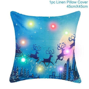 loomrack Christmas Cushion Covers Christmas Accessories Light Blue Deer