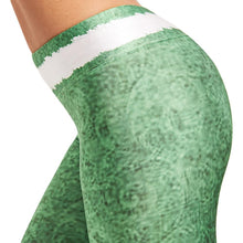 Load image into Gallery viewer, loomrack Christmas Leggings - High Waist Green Belted Stripe Leggings
