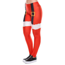 Load image into Gallery viewer, loomrack Christmas Leggings - High Waist Santa Suspenders Leggings
