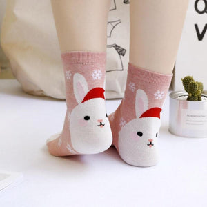 loomrack Christmas Santa Bunny Socks Christmas Socks