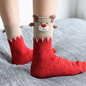 loomrack Christmas Santa Claus Deer Socks Christmas Socks Model 1