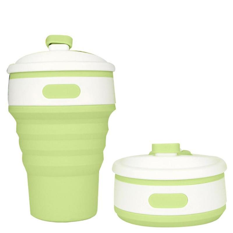 loomrack Collapsible Coffee Mug - Perfect On-the-Go Collapsible Cup for Travel & Camping Mugs Green / 350ML