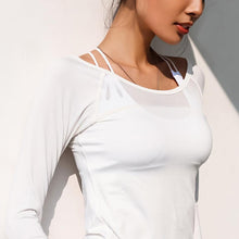 Load image into Gallery viewer, loomrack Cross Mesh Open Back Long Sleeve Fitness Top Yoga Shirts
