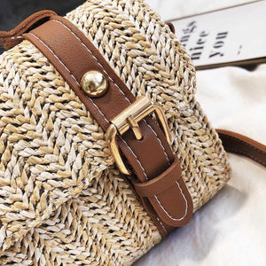 loomrack Crossbody Braided Straw Messenger Bag Top-Handle Bags