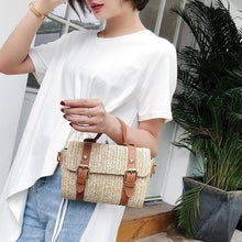 Load image into Gallery viewer, loomrack Crossbody Braided Straw Messenger Bag Top-Handle Bags
