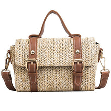 Load image into Gallery viewer, loomrack Crossbody Braided Straw Messenger Bag Top-Handle Bags Brown
