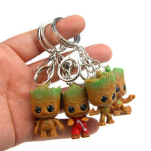 Load image into Gallery viewer, loomrack Cute Baby Groot Tree Flower Pot Key Chain (4 pcs.) Flower Pots &amp; Planters 4pcs Keychain
