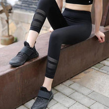 Load image into Gallery viewer, loomrack High Waisted Reflective Mesh Capri Leggings Yoga Pants
