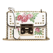 Load image into Gallery viewer, loomrack Leather Embroidered Crossbody Bag Shoulder Bags White
