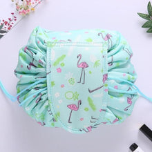 Load image into Gallery viewer, loomrack MagicPouch™ - Magic Cosmetic Travel Pouch Cosmetic Bags Light Green Bird Stripe
