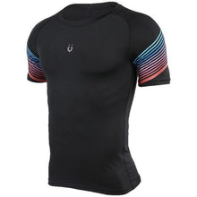 Load image into Gallery viewer, loomrack Men&#39;s Spiral Reflective Short Sleeve Compression Top T-Shirts
