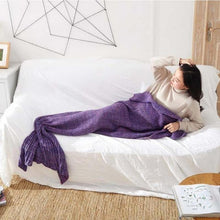 Load image into Gallery viewer, loomrack Mermaid Tail Blanket - Crochet - Adult / Kids / Baby Blankets Dark Purple / Baby 50x80CM
