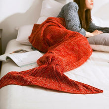 Load image into Gallery viewer, loomrack Mermaid Tail Blanket - Crochet - Adult / Kids / Baby Blankets Red / Baby 50x80CM
